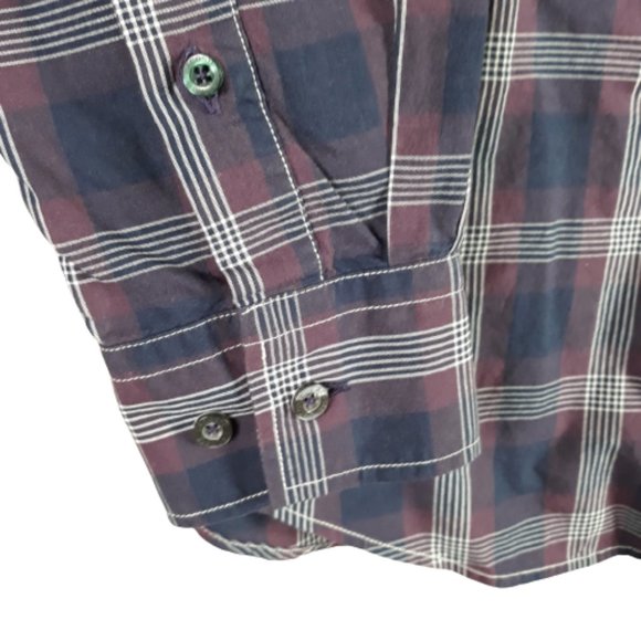 Lacoste Button Down Shirt Mens Size 38 Multicolor Plaid Long Sleeve Croc Logo - Picture 8 of 12